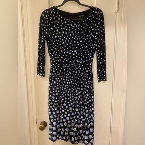 White House Black Market Faux Black Wrap  Dress with Geometric Squares Size 2